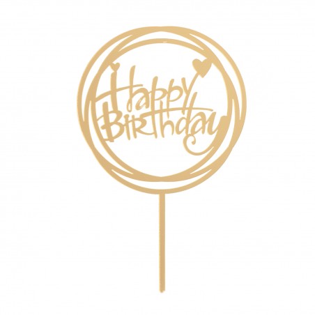 Cake topper happy birthday 15 4x10cm