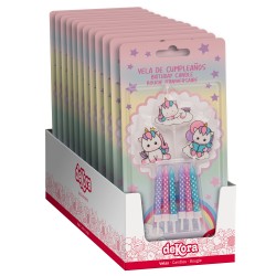 Mix velas cumpleaños unicornio 2d palillo