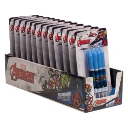 Blister 8 velas palillo avengers 9cm