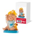 Bautizo niño bostezando azul 10cm