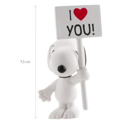 Figura pvc snoopy | i love you 7 5cm