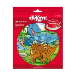 Disco oblea tarta dinosaurio 20cm