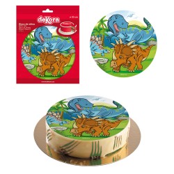 Disco oblea tarta dinosaurio 20cm