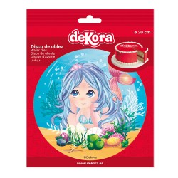 Disco oblea tarta sirenita 20cm