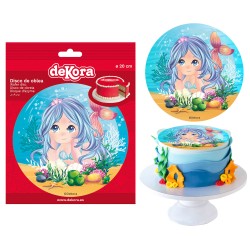 Disco oblea tarta sirenita 20cm