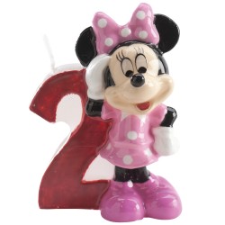 Vela 3d nº2 minnie 6 5cm