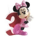 Vela 3d nº3 minnie 6 5cm