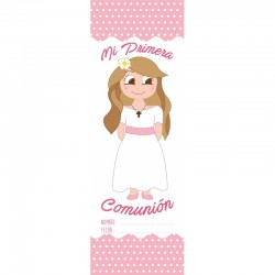 Marcapáginas niña comunión con piruleta