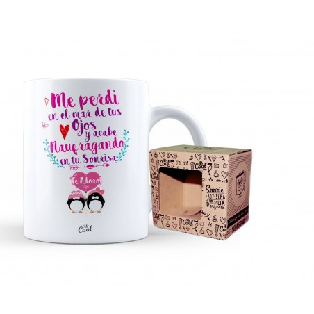 Taza me perdi en el mar de tus ojos y acabe naufragando en tu sonrisa te adoro