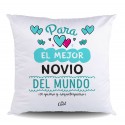 Cojin lona para el mejor novio del mundo te quiero y requetequiero