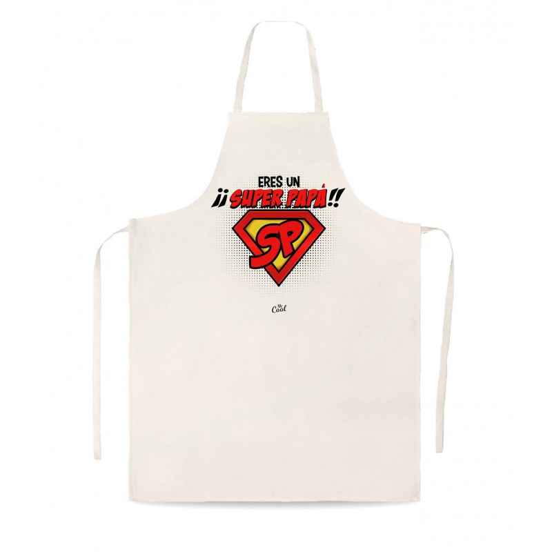 Delantal tipo lino eres un super papá