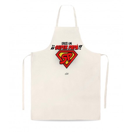 Delantal tipo lino eres un super papá