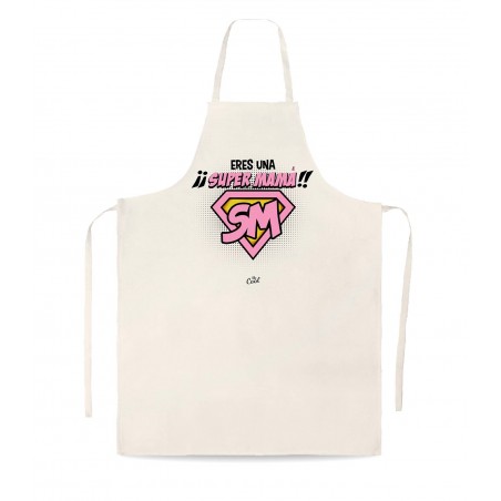Delantal tipo lino eres una super mamá