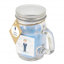 Vela aromática personalizada con adhesivo para comunión niño