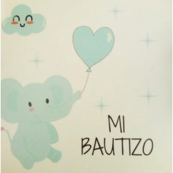 Vela aromática celeste con tapa personalizada para butizo