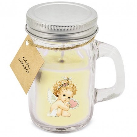 Vela aromática con tapa personalizada