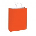 Bolsa kraft naranja coral con asa rizada