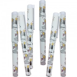 Bolso abanico chancla set de manicura monedero espejo y bolígrafo en bolsa blanca kraft personalizada con adhesivo