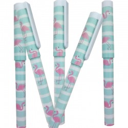 Abanico monedero y bolígrafo en caja flamenco personalizada con nombre y fecha