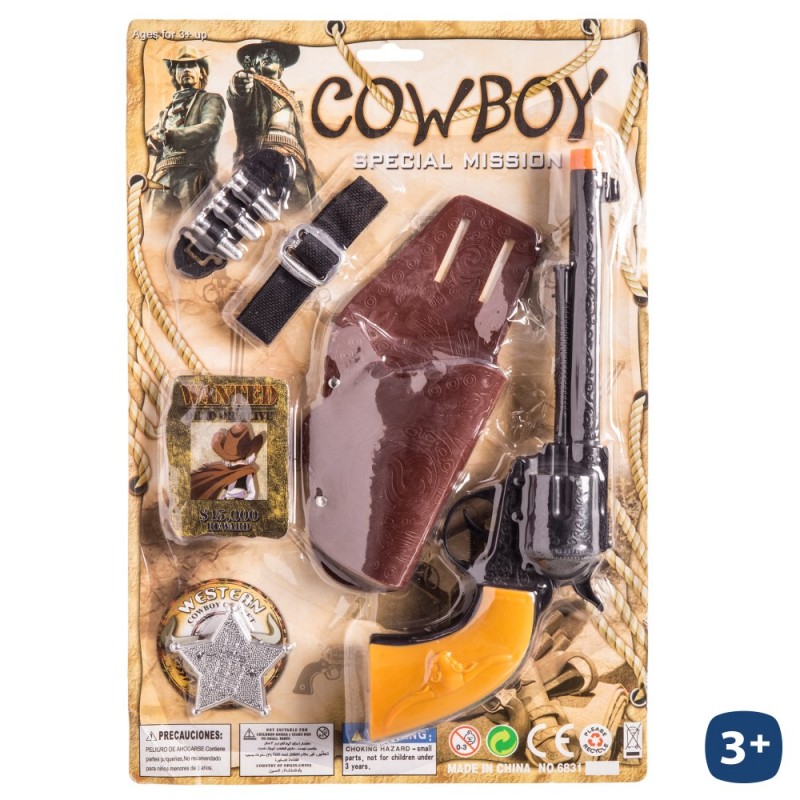 Pistola vaquero cartuchera y acc 30 cm