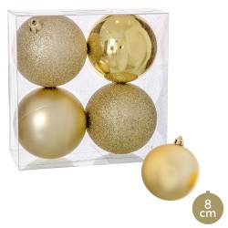 S 4 bolas brillo mate purpurina 8 x 8 x 8 cm