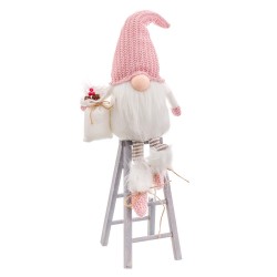 Papa noel escalera tejido 20 x 11 x 60 cm