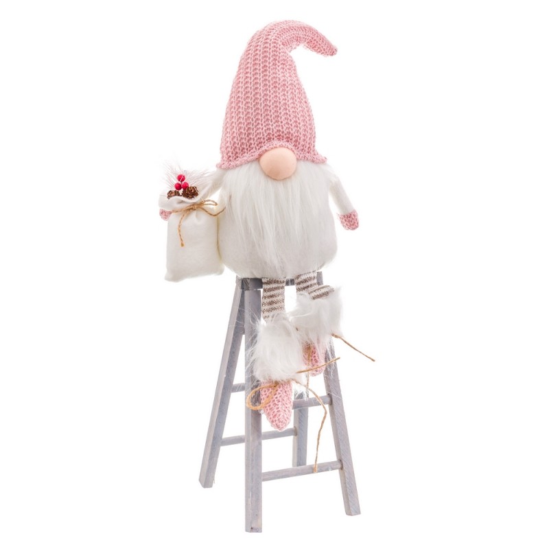 Papa noel escalera tejido 20 x 11 x 60 cm