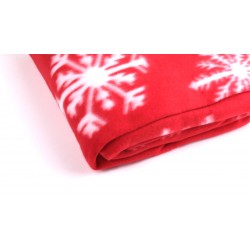 Manta roja con copos de nieve