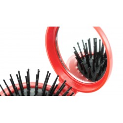 Espejo con cepillo blanco