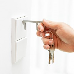 Llavero higiénico anti contacto de acero inoxidable