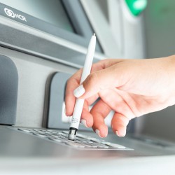 Bolígrafo puntero antibacteriano bonito blanco