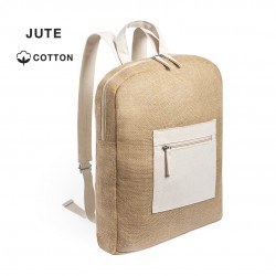Bolsa mochila de yute para mujer