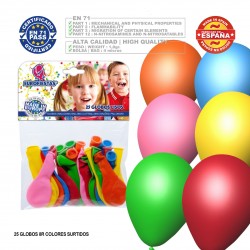 Globos de colores surtidos 8d 25 unidades