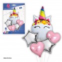 Set globos unicornio estrellas y corazones