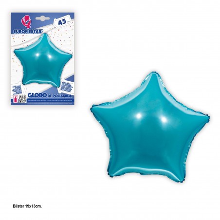 Globo poliamida estrella celeste 45cm