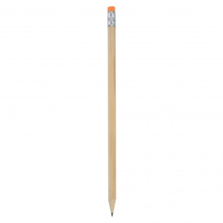 Lapiz madera con goma color naranja