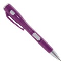 Bolígrafo morado original con linterna