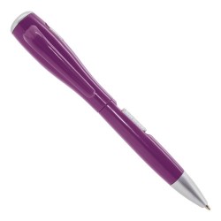 Bolígrafo morado original con linterna