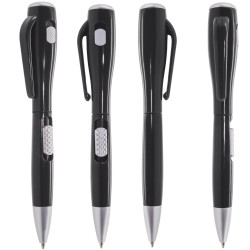 Bolígrafo negro original con linterna