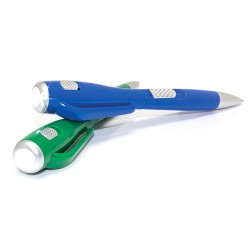 Bolígrafo verde original con linterna