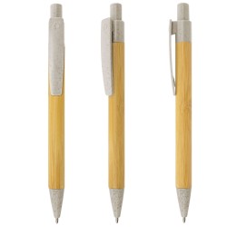 Boligrafo de bambu y fibra de trigo terry