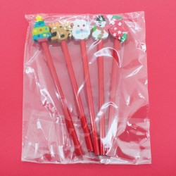 Pack de 5 lápices infantiles para navidad
