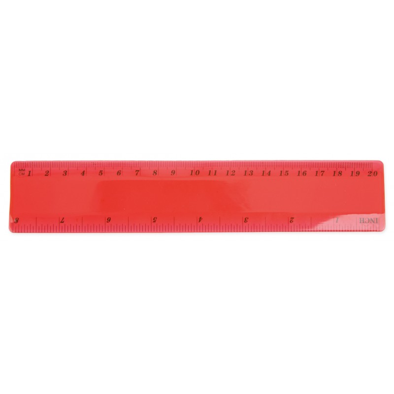 Regla flexible 20 cm rojo