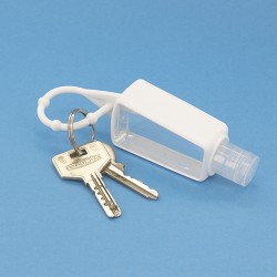 Bote de gel hidroalcohólico con funda de silicona rellenable