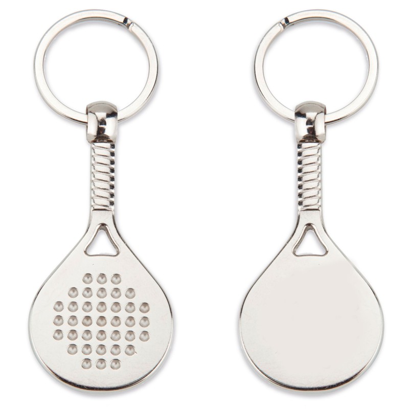 Llavero raqueta metalico