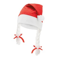 Gorro de papá noel con trenzas