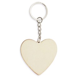 Llaveros corazón rojo de madera