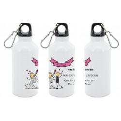 Botella de aluminio de agua para regalar en bodas
