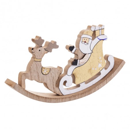 Balancín trineo papa noel madera 20 x 2 50 x 10 cm