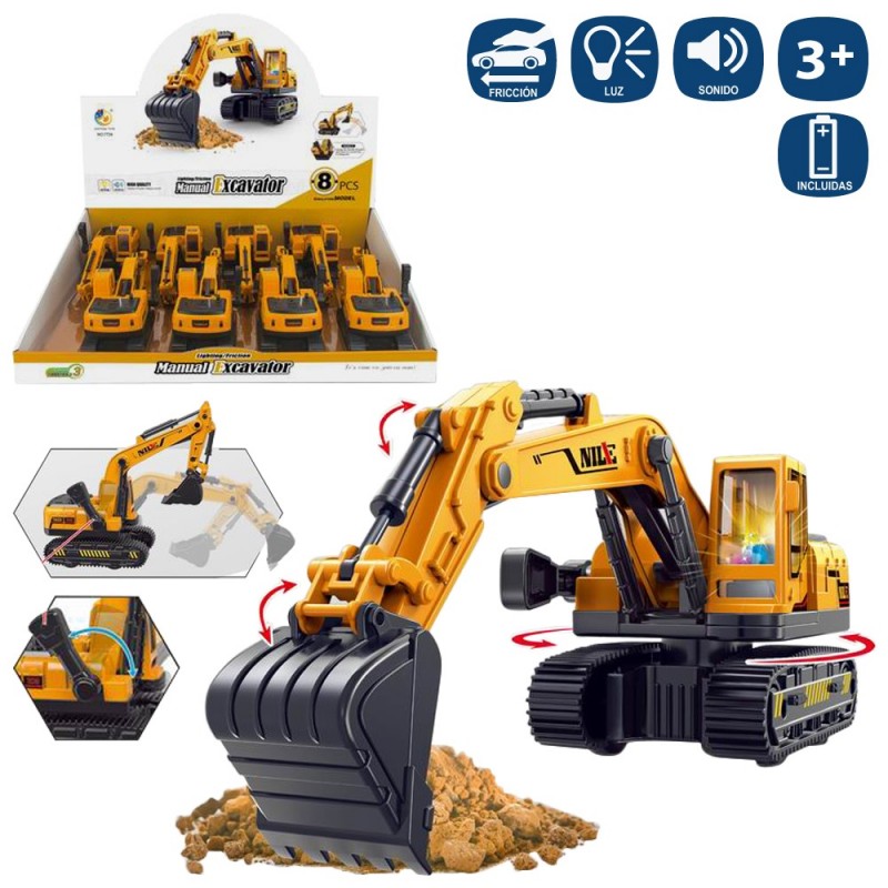 Retroescavadora con luz y sonido 23 50 x 8 cm